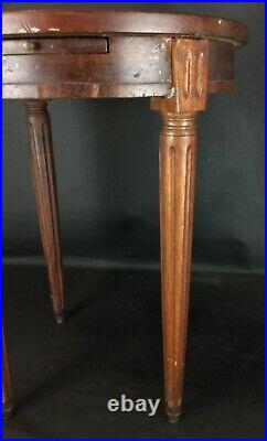 PROJET RESTAURATION Table guéridon bouillotte ancienne XIXe de style Louis XVI