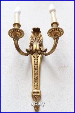 Paire Appliques Bronze Louis XVI Style Ormolu Sconces Napoléon III