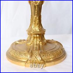 Paire Bougeoirs Bronze Louis XVI Style Ormolu Candlesticks F. Rémond