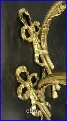 Paire D'appliques Au Noeud Style Louis XVI Début 1900 Bronze