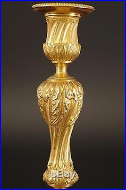 Paire De Flambeaux Style Louis XVI bronze doré Napoléon III