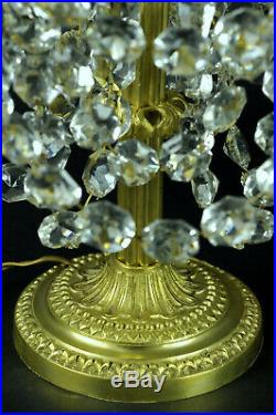 Paire De Girandoles De Style Louis XVI en cristal et bronze doré