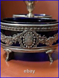 Paire De saleron double Style Louis XVI argent massif