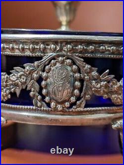 Paire De saleron double Style Louis XVI argent massif