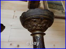Paire chandeliers piques cierges bronze Epoque Napoléon III style louis XVI
