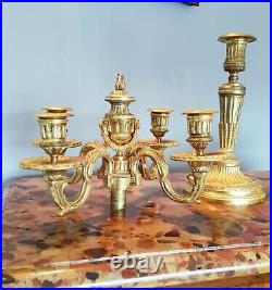Paire de Candélabres à Transformations en bronzes dorés Style Louis XVI XIXéme