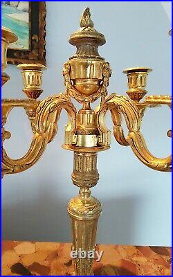 Paire de Candélabres à Transformations en bronzes dorés Style Louis XVI XIXéme