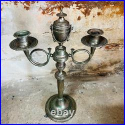 Paire de Candélabres, chandeliers à 3 lumières. Style Louis XVI. XIXème