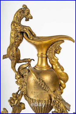 Paire de Chenets en Bronze Doré de Style Louis XVI