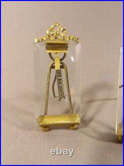 Paire de cadres anciens porte photo miniature laiton verre style Louis XVI XIXè
