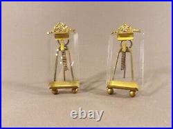 Paire de cadres anciens porte photo miniature laiton verre style Louis XVI XIXè
