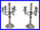 Paire de chandelier en métal argenté style Louis XV à 6 lumières
