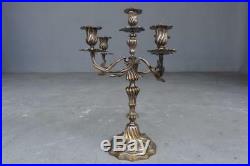 Paire de chandelier en métal argenté style Louis XV à 6 lumières