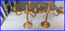 Paire de chandeliers en bronze de style Louis XVI