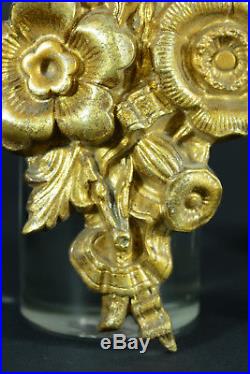 Paire de grands Cache Clous 19E Bronze doré style Louis XVI Cover Nail Rare