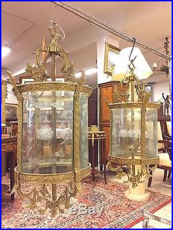Paire de lanternes style Louis XVI bronze doré