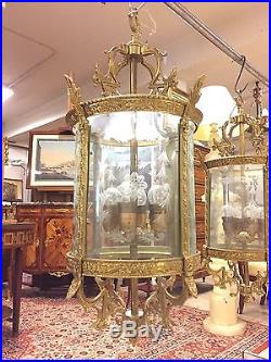 Paire de lanternes style Louis XVI bronze doré