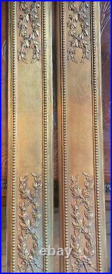 Paire plaques d'ornement ou propreté style Louis XVI bronze branche de laurier
