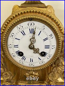 Pendule Bronze Style Louis XVI A Buste D'elegante French Ormolu Clock
