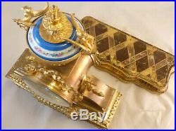 Pendule De Style Louis XVI En Bronze Doré Et Porcelaine clock uhr reloj