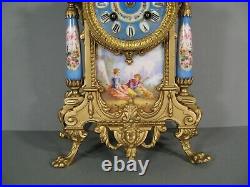 Pendule Style Louis XVI Décor Plaque Porcelaine Style Sèvres Mouvement Vincenti