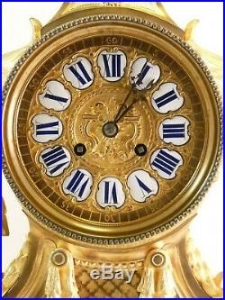 Pendule Style Louis XVI En Bronze Doré XIXe clock uhr reloj