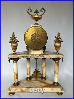 Pendule Style Louis XVI Mouvement Japy Freres Cassolettes En Bronze 19e C2397