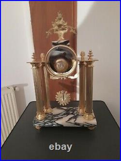 Pendule à colonnes de style Louis XVI marbre & bronze Napoléon III
