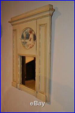 Petit Miroir Trumeau Ancien En Bois peint Laqué De Style Louis XVI époque 19ème