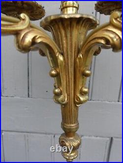 Petit lustre BRONZE Rinceaux Rocaille style louis XV Louis XVI lourd bon état 31