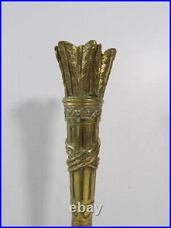 Pied de lampe bougeoir carquois bronze doré style Louis XVI Joli travail