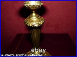 Pied de lampe en bronze style louis XVI H 50 diam 14 cm