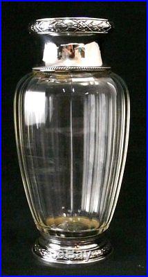 Puiforcat, beau vase argent massif Minerve et cristal, de style Louis XVI