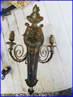 Rare Tres Ancien Paire Applique Style Louis XVI En Bronze Tete Aigle