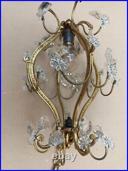Rare ancienne lanterne Lucien GAU en bronze de style Louis XVI / ETAT DE MARCHE