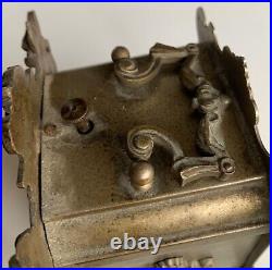 Réveil mécanique en bronze époque 1900 de style louis XVI fonctionne