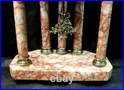 SUPERBE pendule 5 colonnes style Louis XVI marbre, balancier bronze, fonctionnelle