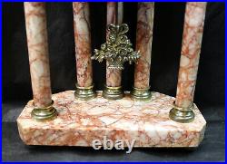 SUPERBE pendule 5 colonnes style Louis XVI marbre, balancier bronze, fonctionnelle