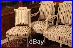 Salon 19e canapé paire de fauteuils paire de chaises style Louis 16
