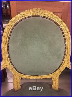 Salon bois peint 2 fauteuils 1 canapé style Louis XVI