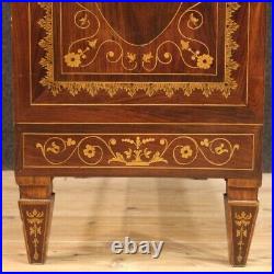 Semainier commode chiffonier meuble en bois incrusté style ancien Louis XVI