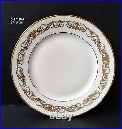 Service 24 Pieces Porcelaine Limoges Signe Raynaud Decor Dore Style Louis XVI