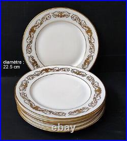 Service 24 Pieces Porcelaine Limoges Signe Raynaud Decor Dore Style Louis XVI