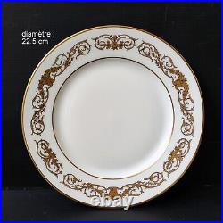 Service 24 Pieces Porcelaine Limoges Signe Raynaud Decor Dore Style Louis XVI