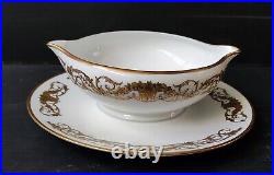 Service 24 Pieces Porcelaine Limoges Signe Raynaud Decor Dore Style Louis XVI