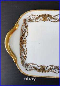 Service 24 Pieces Porcelaine Limoges Signe Raynaud Decor Dore Style Louis XVI