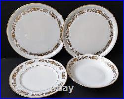 Service 24 Pieces Porcelaine Limoges Signe Raynaud Decor Dore Style Louis XVI