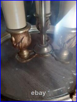 Superbe Lanterne De Vestibule De Style Louis XVI En Bronze Doré/suspension 3 Feu