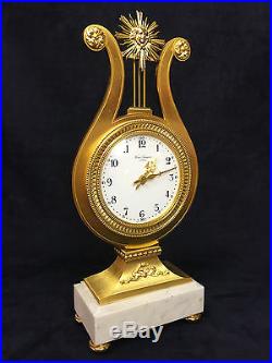 Superbe Pendule Lyre De Hour Lavigne Paris En Bronze Dore Style Louis XVI