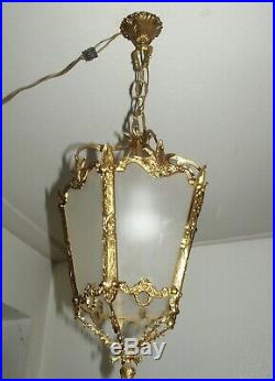 Superbe et importante lanterne en bronze de style Louis XVI en état de marche